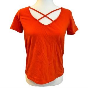 🌸 After Market | Women's Orange V-Neck Short Sleeve T-Shirt